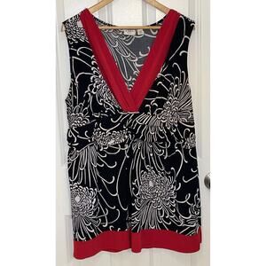 Women's Cato Black Sleeveless Blouse V-Neck Gathered Below Breasts Size 18/20W
